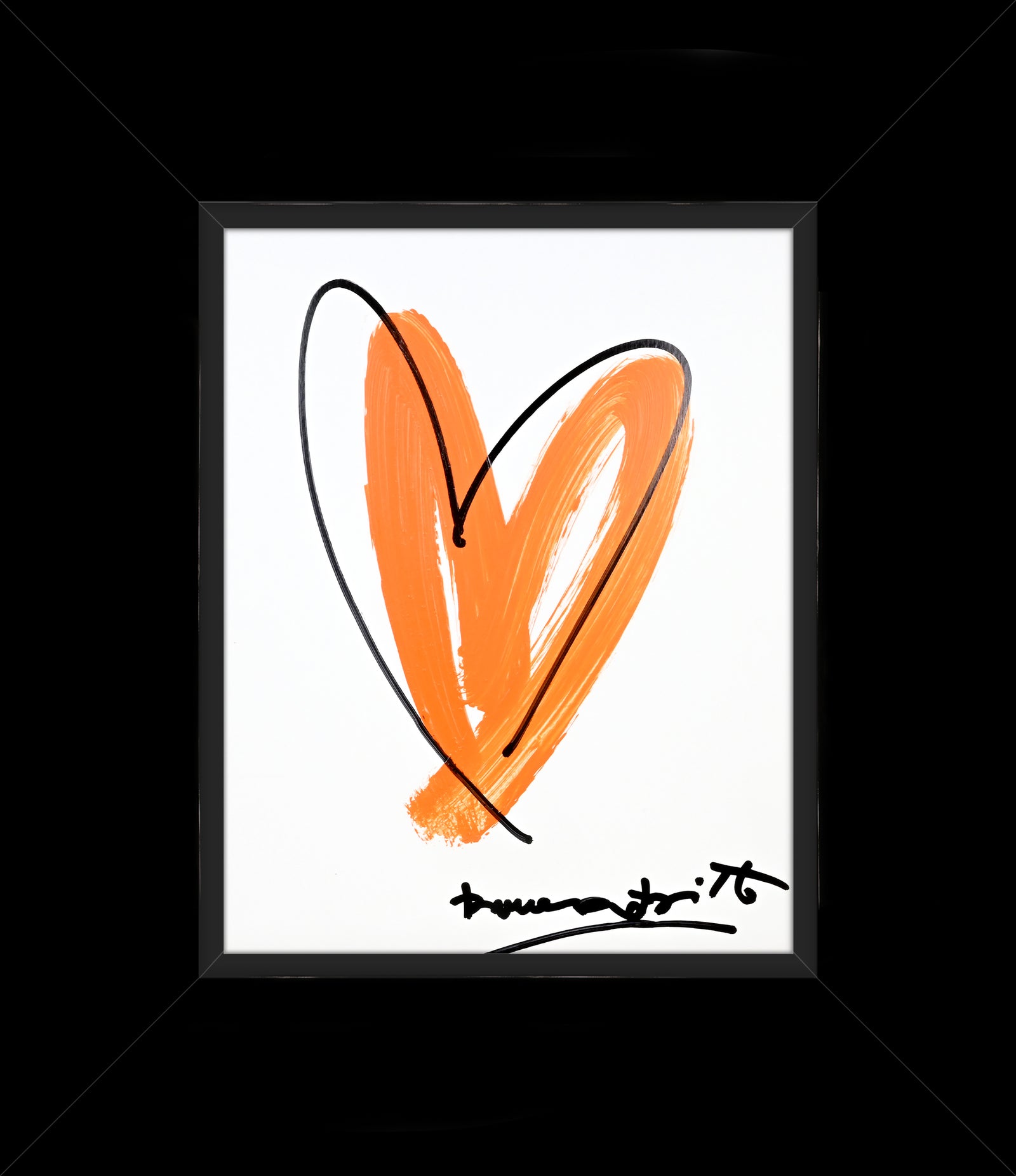 Romero Britto thomas heartbeat collection original drawing  contemporary pop art piece
