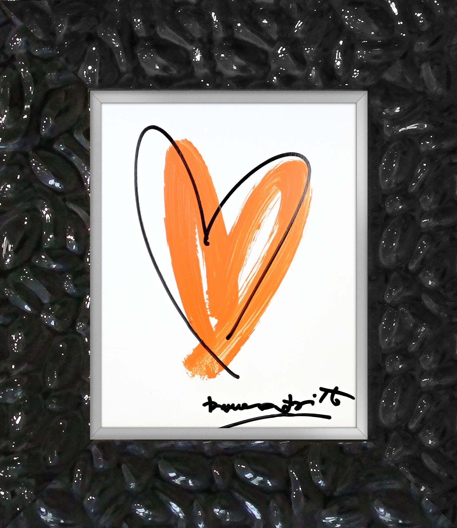 Romero Britto thomas heartbeat collection original drawing  contemporary pop art piece