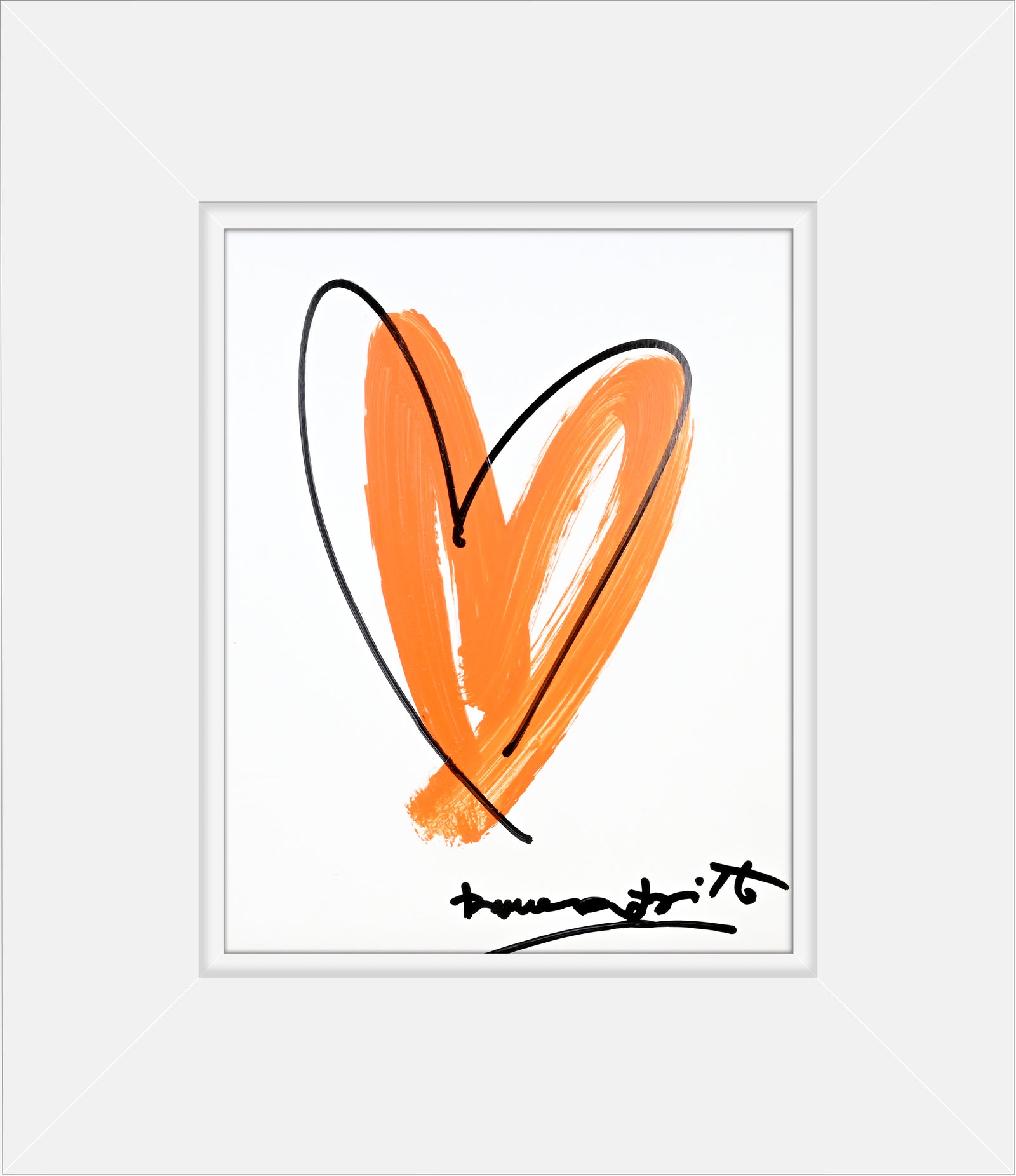 Romero Britto thomas heartbeat collection original drawing  contemporary pop art piece