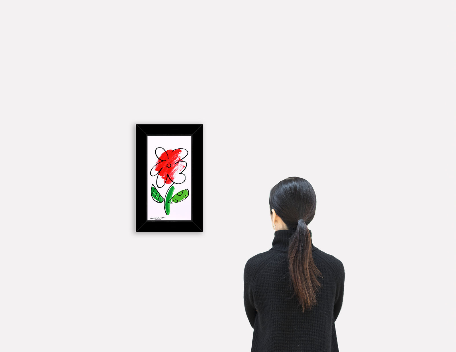 modern pop art thomas flowers original drawing  vibrant home decor