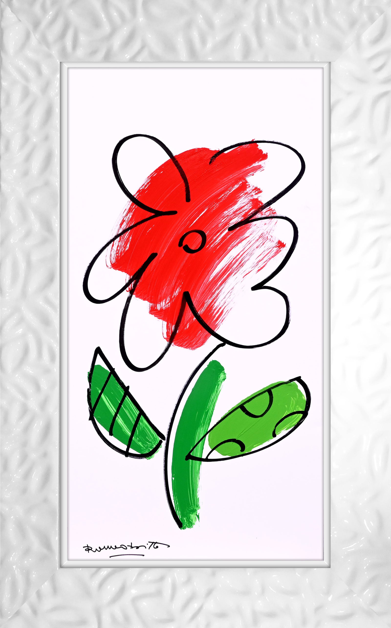 modern pop art thomas flowers original drawing  vibrant home decor