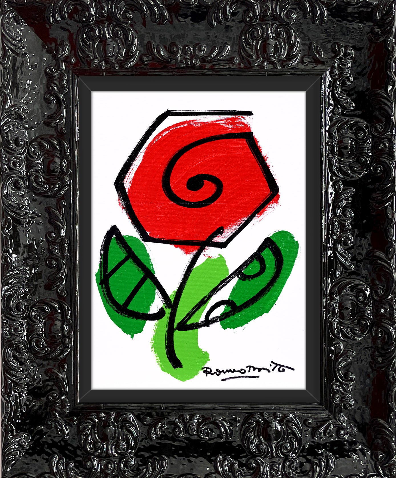 modern pop art thomas flowers original drawing  vibrant home decor