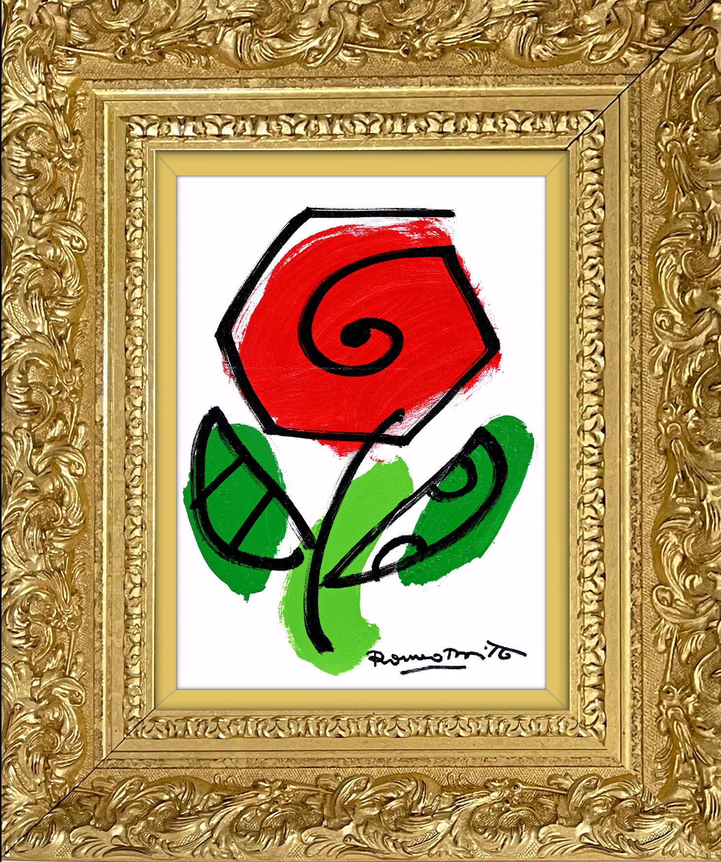 thomas flowers original drawing  artistic colorful design collectible