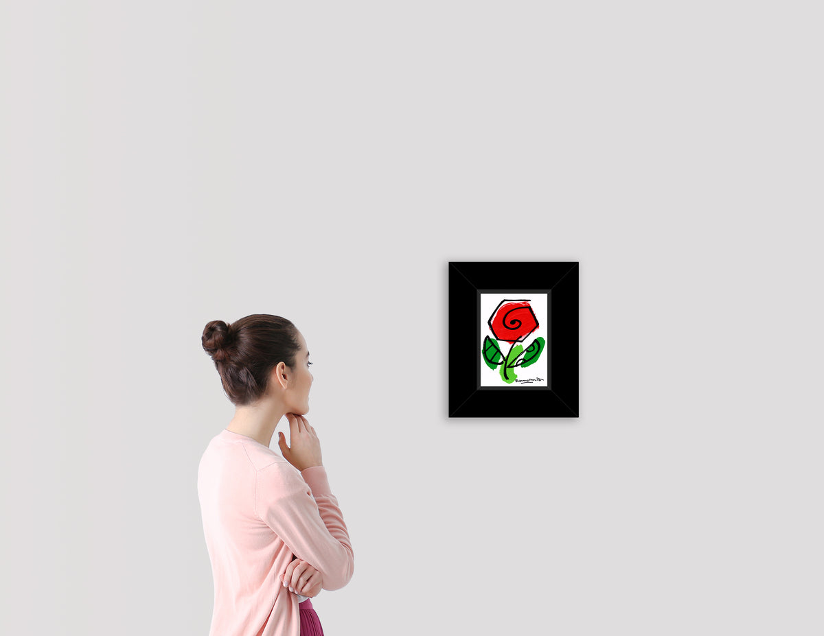 thomas flowers original drawing  artistic colorful design collectible
