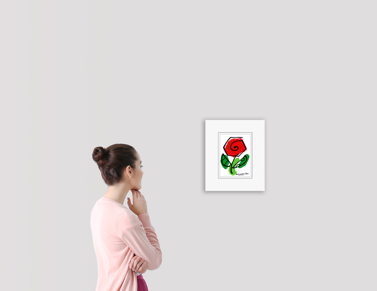 modern pop art thomas flowers original drawing  vibrant home decor