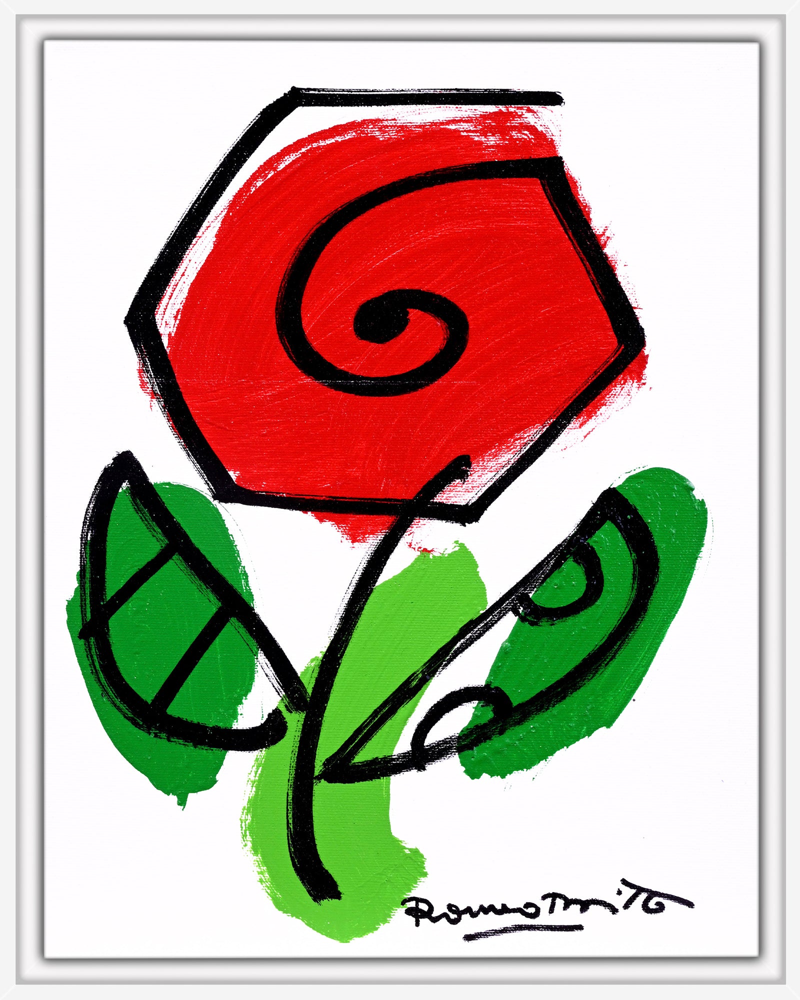 thomas flowers original drawing  colorful decorative collectible gift idea