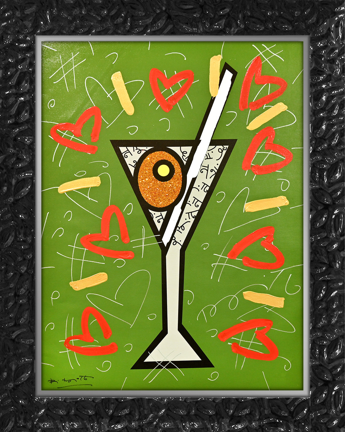 OLIVE MARTINI -  Mixed Media Original