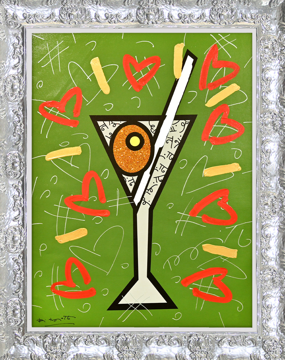 OLIVE MARTINI -  Mixed Media Original