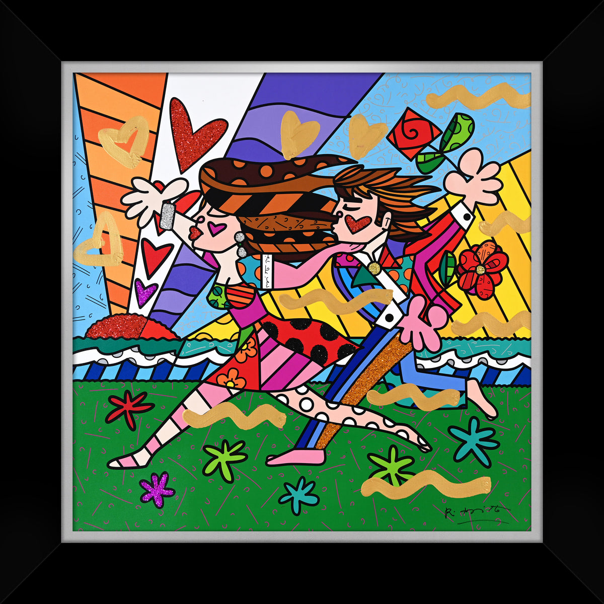 LOVE IN THE PARK -  Mixed Media Original