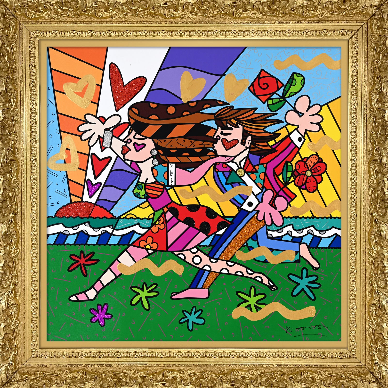 LOVE IN THE PARK -  Mixed Media Original