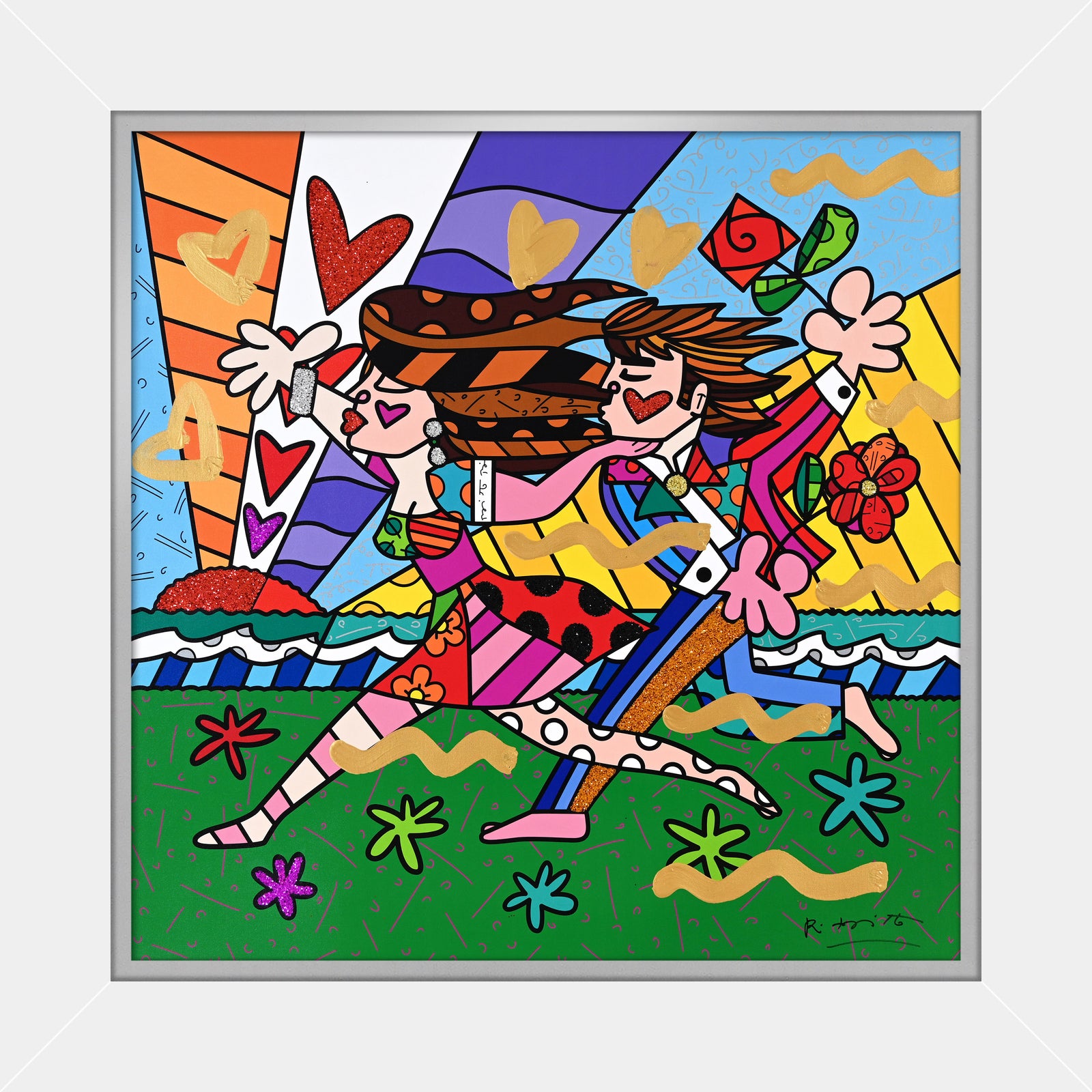 LOVE IN THE PARK -  Mixed Media Original