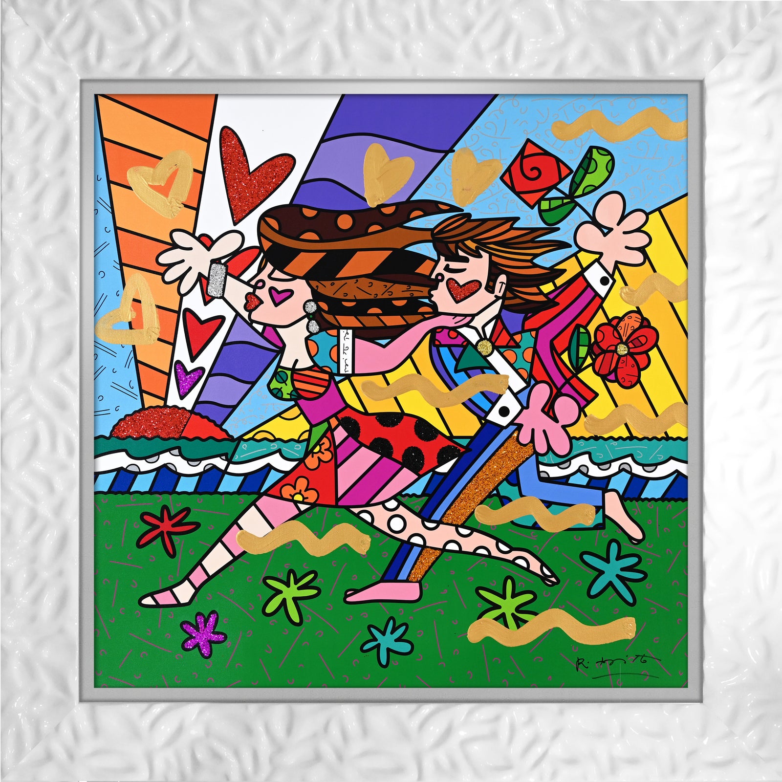 LOVE IN THE PARK -  Mixed Media Original