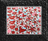 HEARTS & KISSES - Mixed Media Original