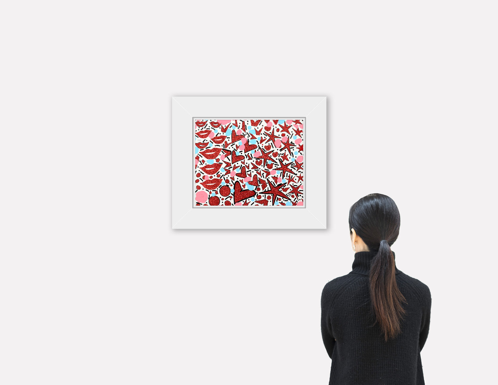 Hearts & Kisses - Mixed Media Original