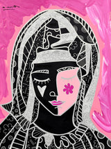 MOTHER IN PINK SILVER -  Mixed Media Original