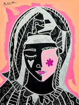 MOTHER IN PINK SILVER -  Mixed Media Original