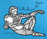 ANGELO (METALLIC BLUE) -  Mixed Media Original