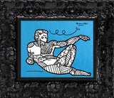 ANGELO (METALLIC BLUE) -  Mixed Media Original