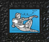 ANGELO (METALLIC BLUE) -  Mixed Media Original