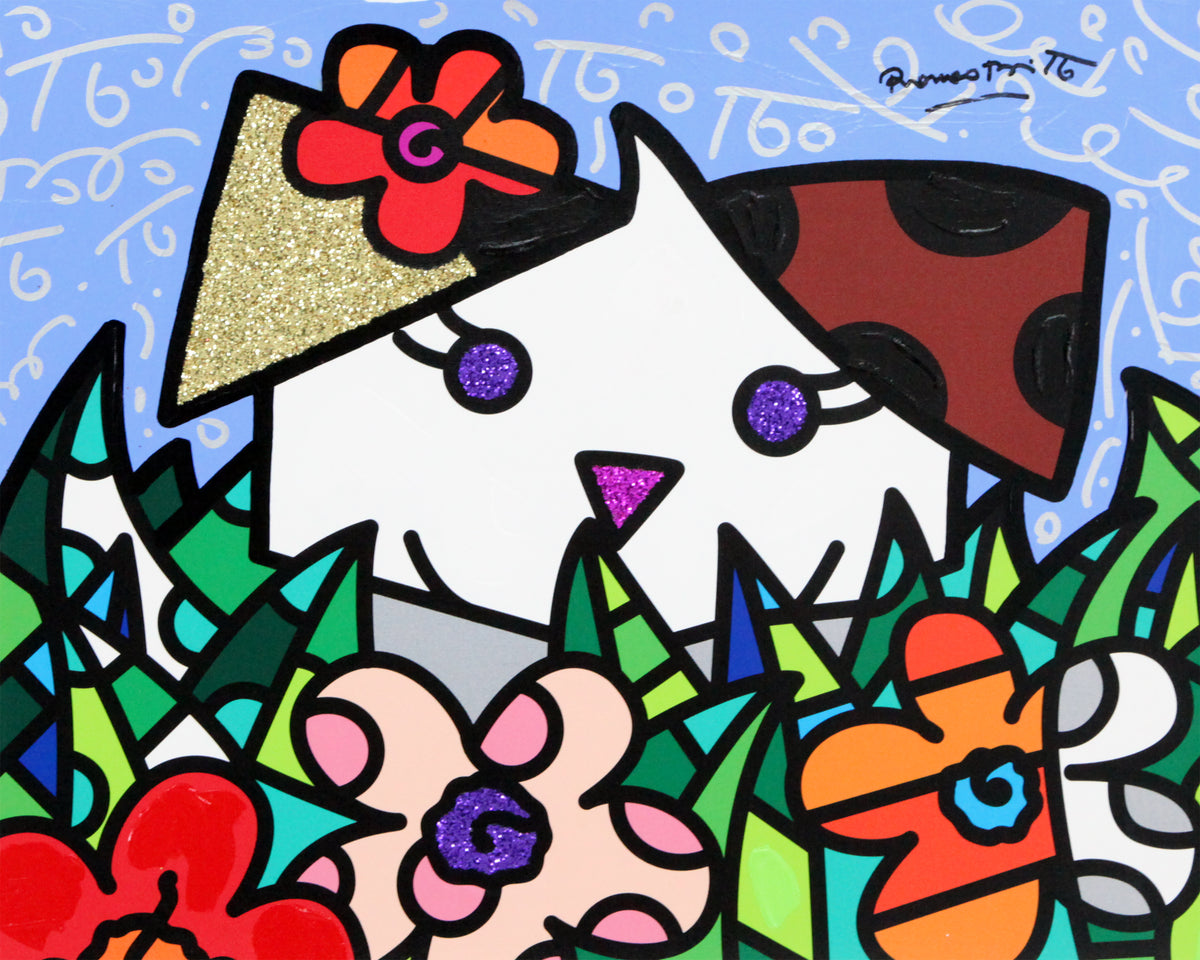 SPRING PUPPY -  Mixed Media Original