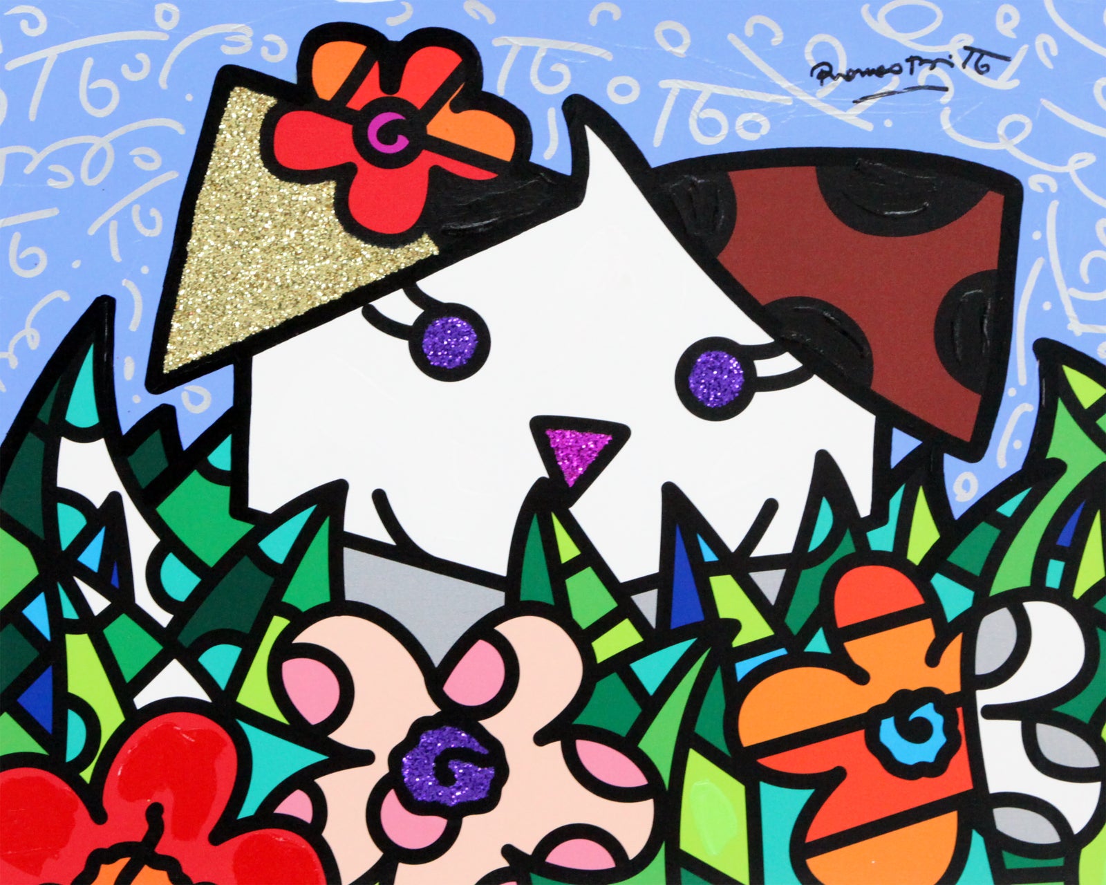 SPRING PUPPY -  Mixed Media Original