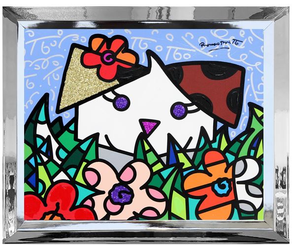 SPRING PUPPY -  Mixed Media Original