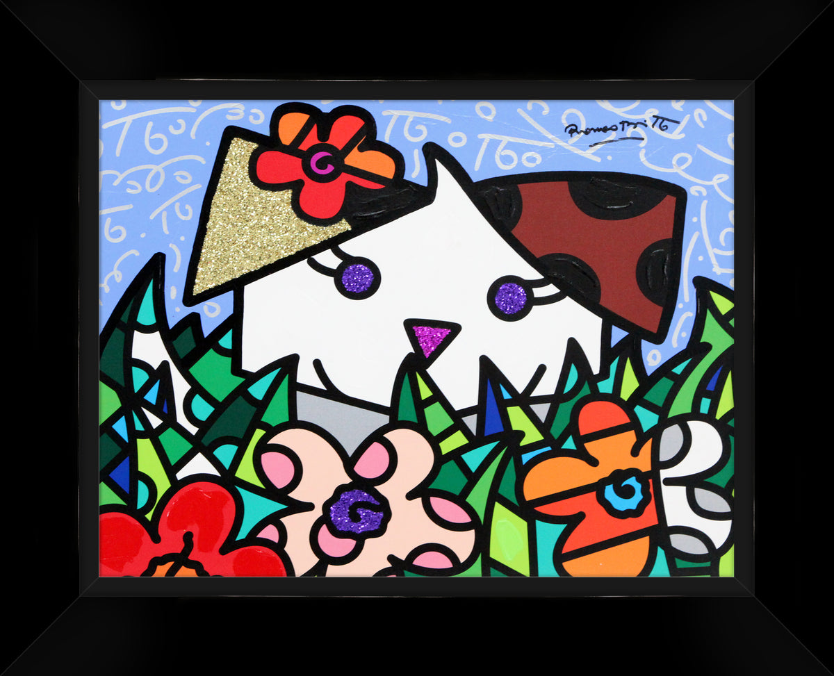 SPRING PUPPY -  Mixed Media Original