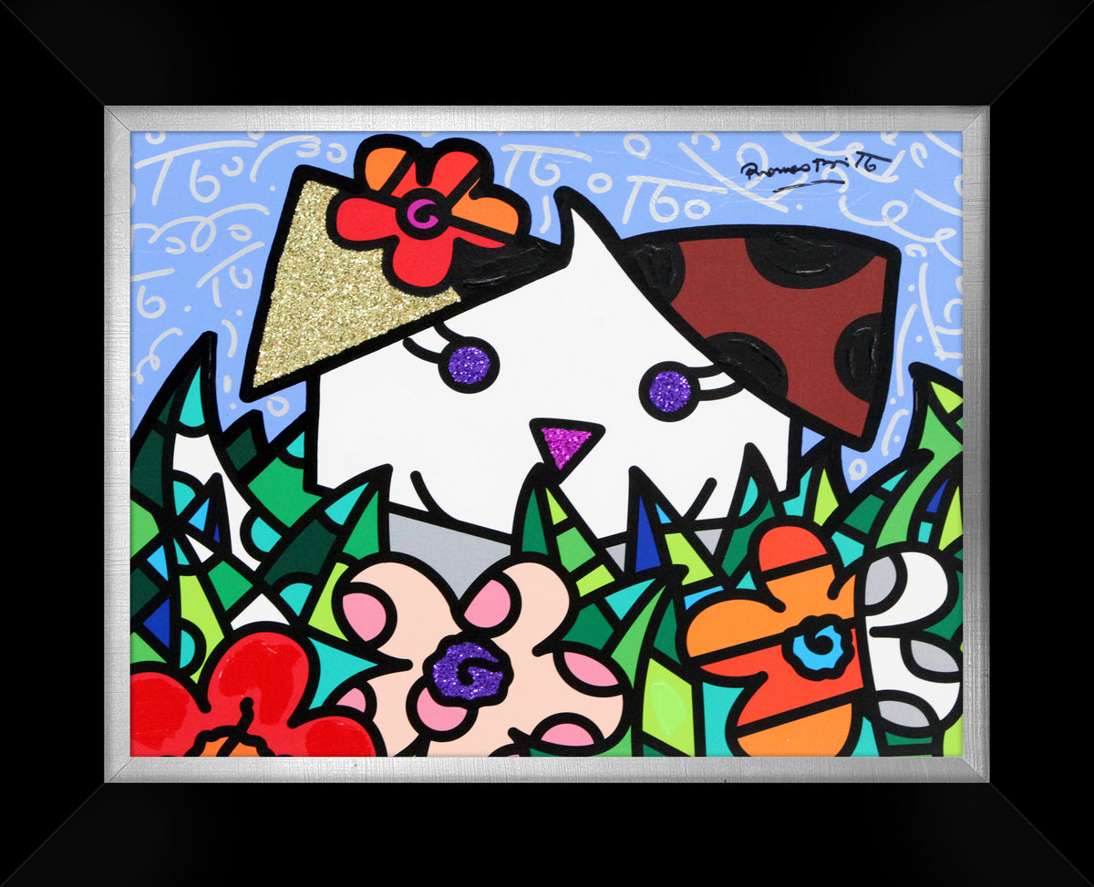 SPRING PUPPY -  Mixed Media Original