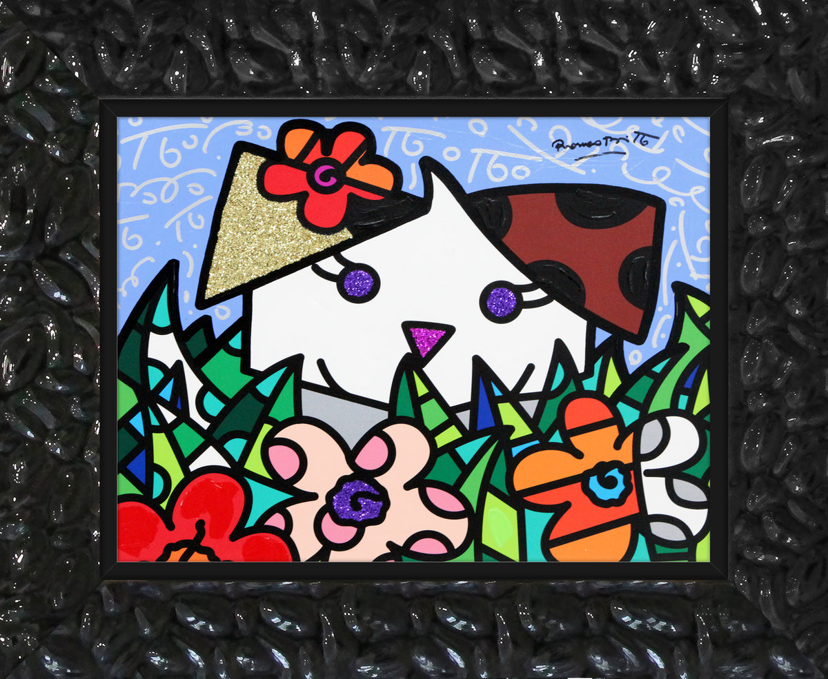 SPRING PUPPY -  Mixed Media Original