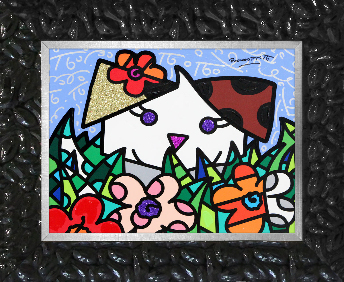 SPRING PUPPY -  Mixed Media Original