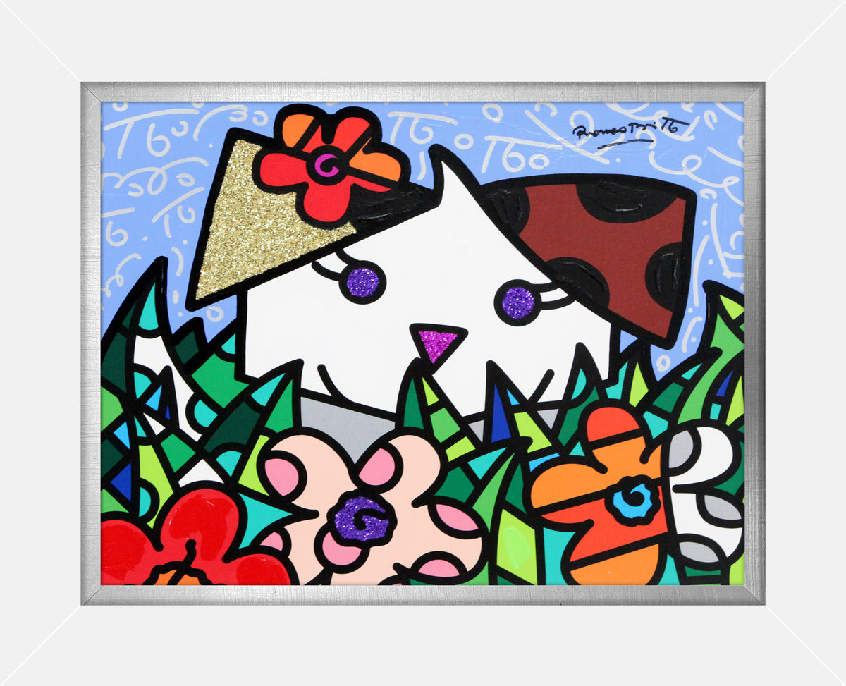 SPRING PUPPY -  Mixed Media Original