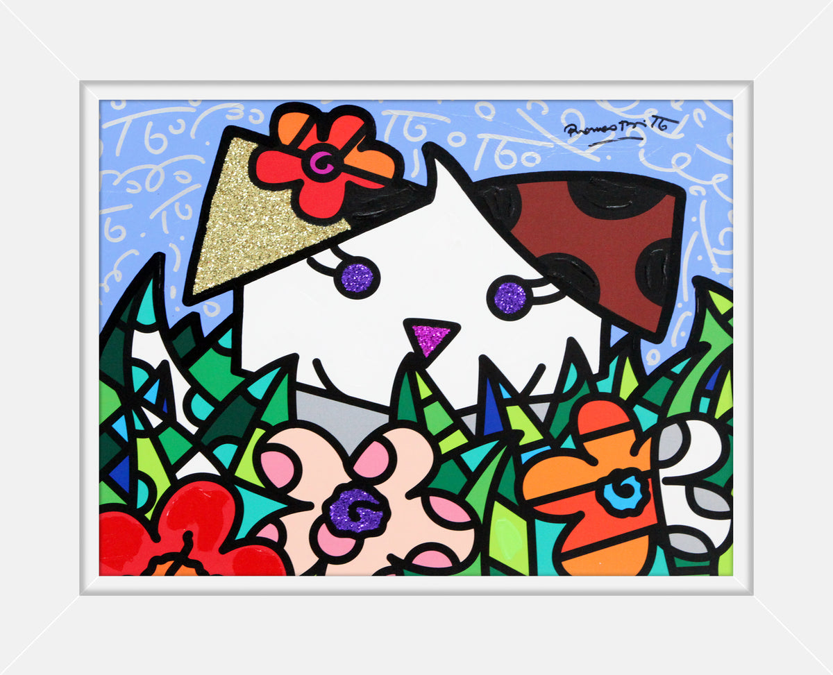 SPRING PUPPY -  Mixed Media Original