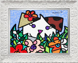 SPRING PUPPY -  Mixed Media Original