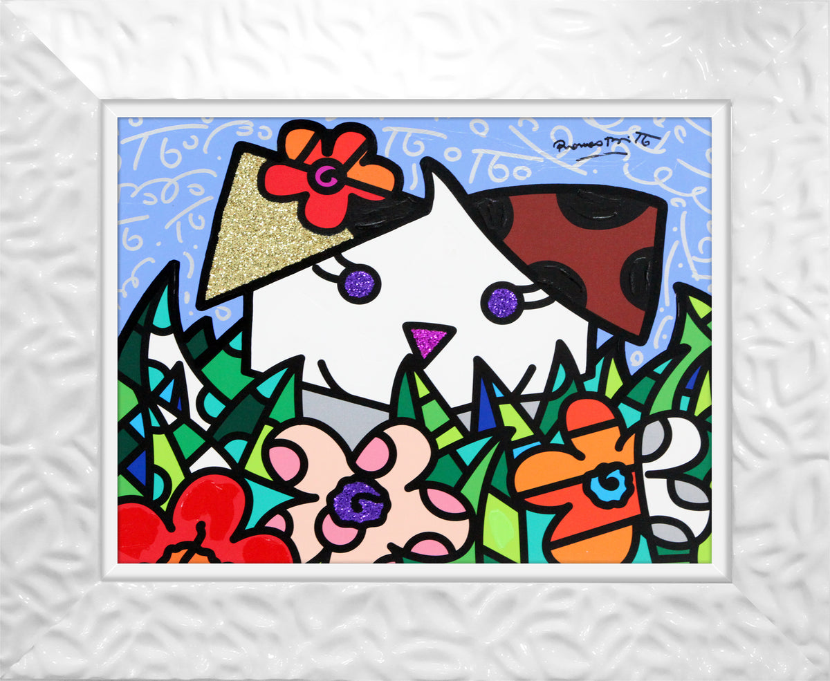 SPRING PUPPY -  Mixed Media Original