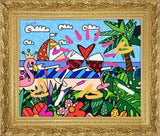 MIAMI BEACH PARADISE -  Mixed Media Original *SOLD*
