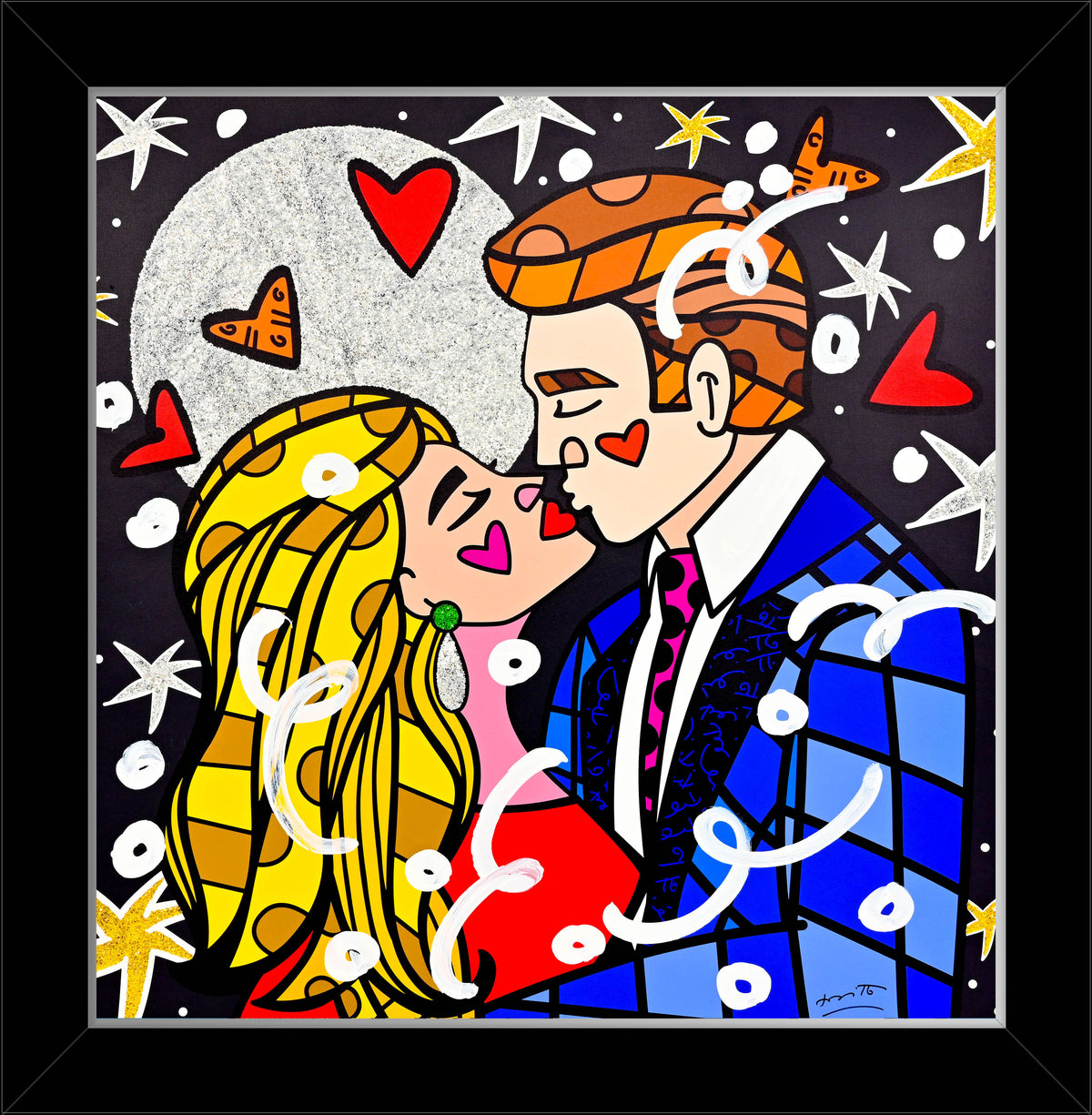 moonstruck mixed media original  colorful decorative collectible gift idea