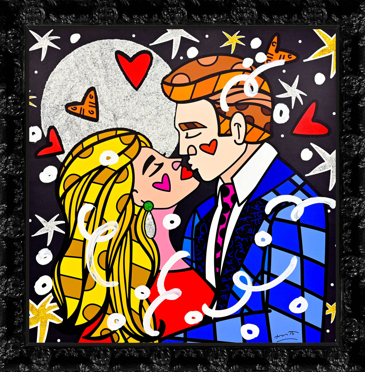 modern pop art moonstruck mixed media original  vibrant home decor