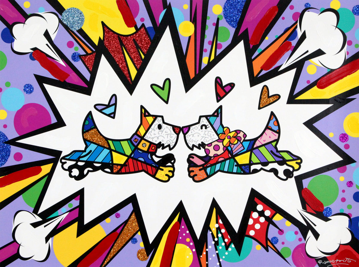 TWO SCOTTIES - Mixed Media Original