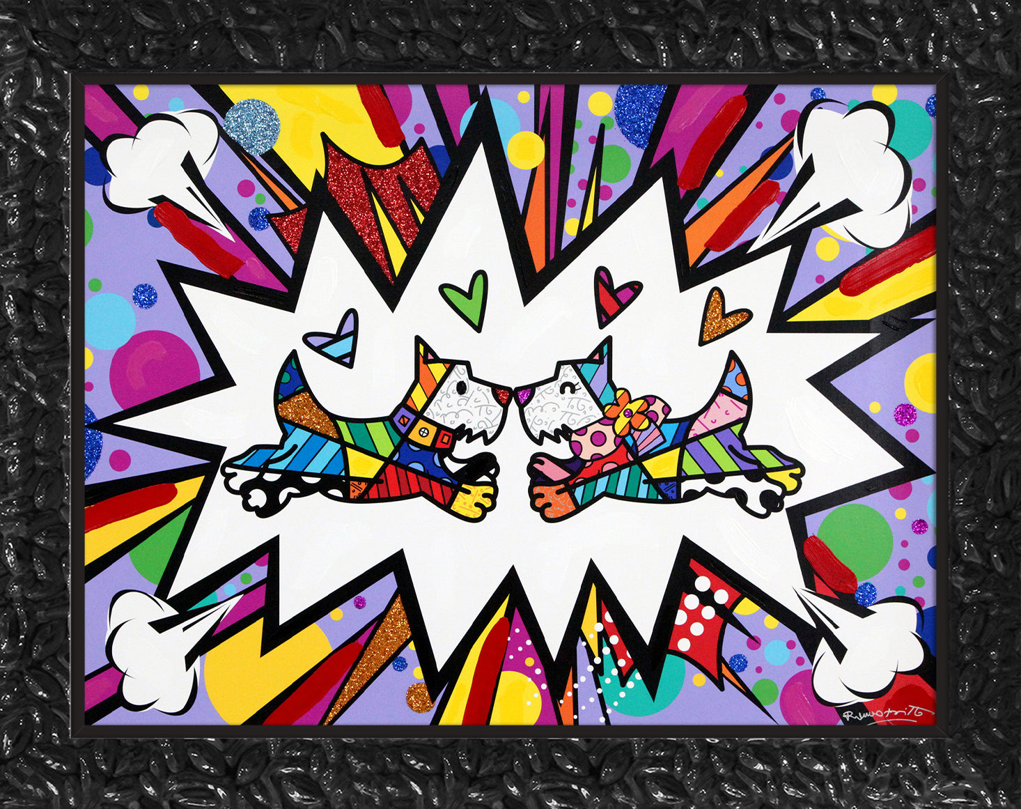 TWO SCOTTIES - Mixed Media Original