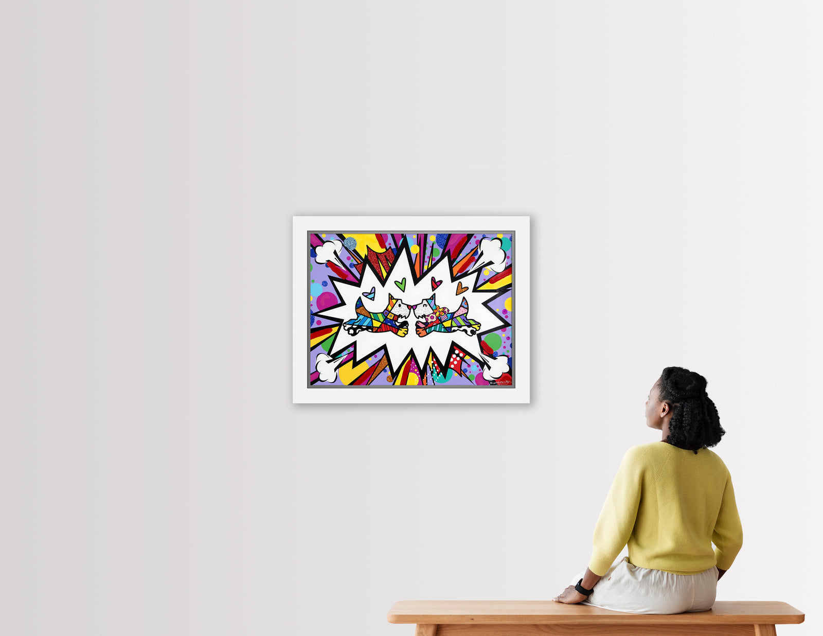 TWO SCOTTIES - Mixed Media Original