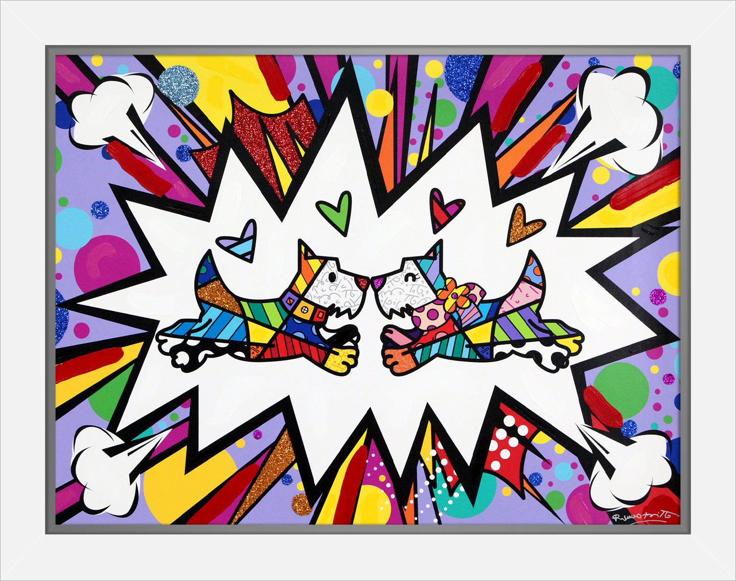 TWO SCOTTIES - Mixed Media Original