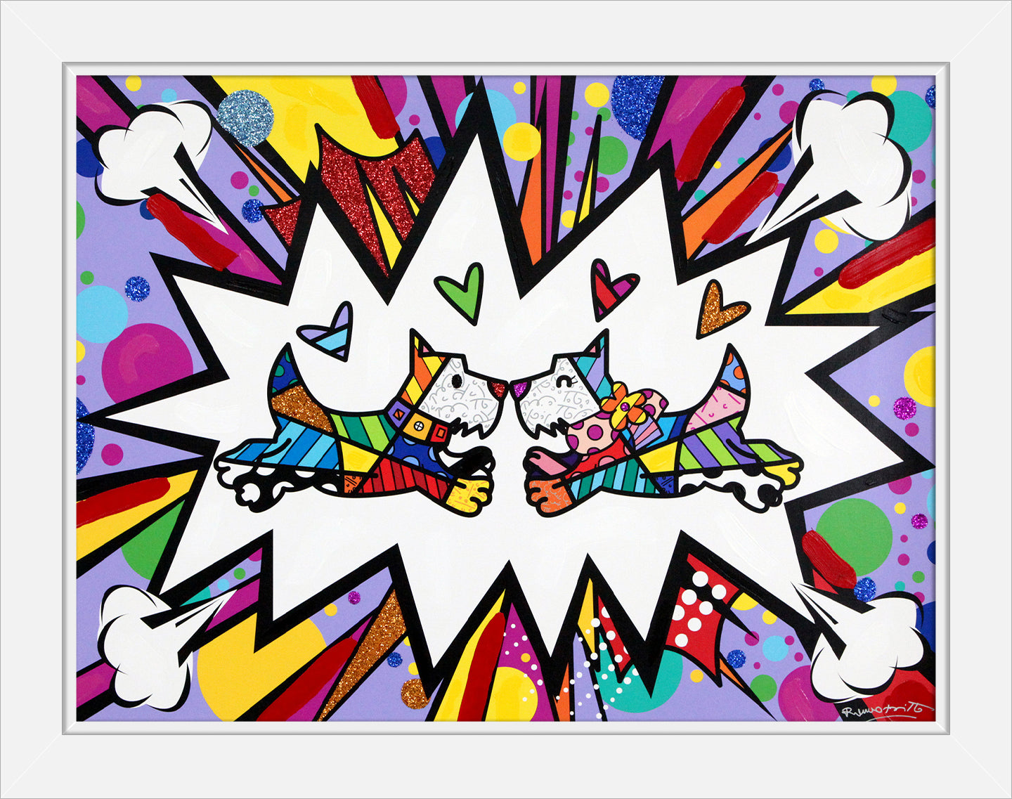 TWO SCOTTIES - Mixed Media Original