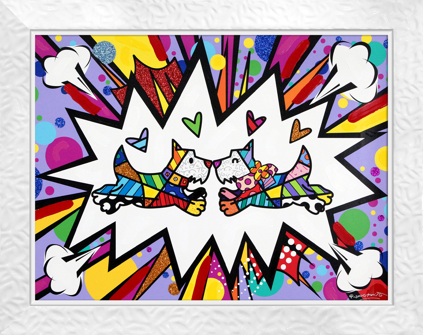 TWO SCOTTIES - Mixed Media Original