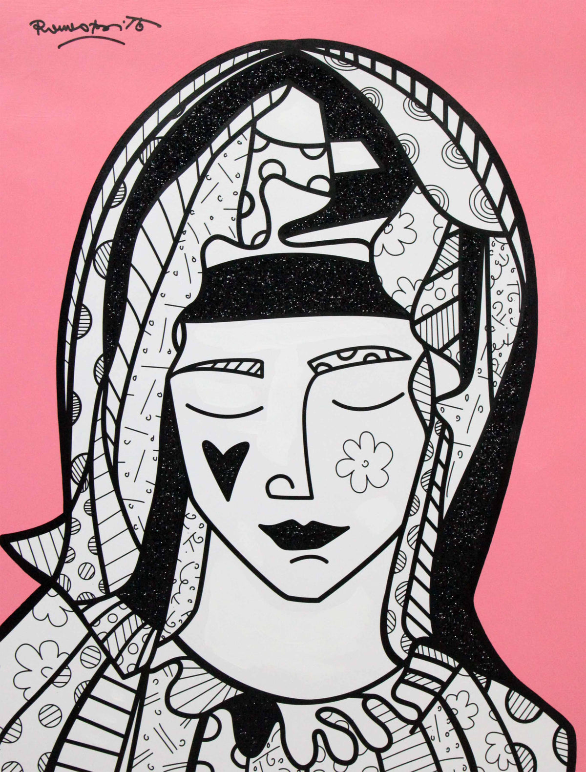 MOTHER IN PINK - Mixed Media Original