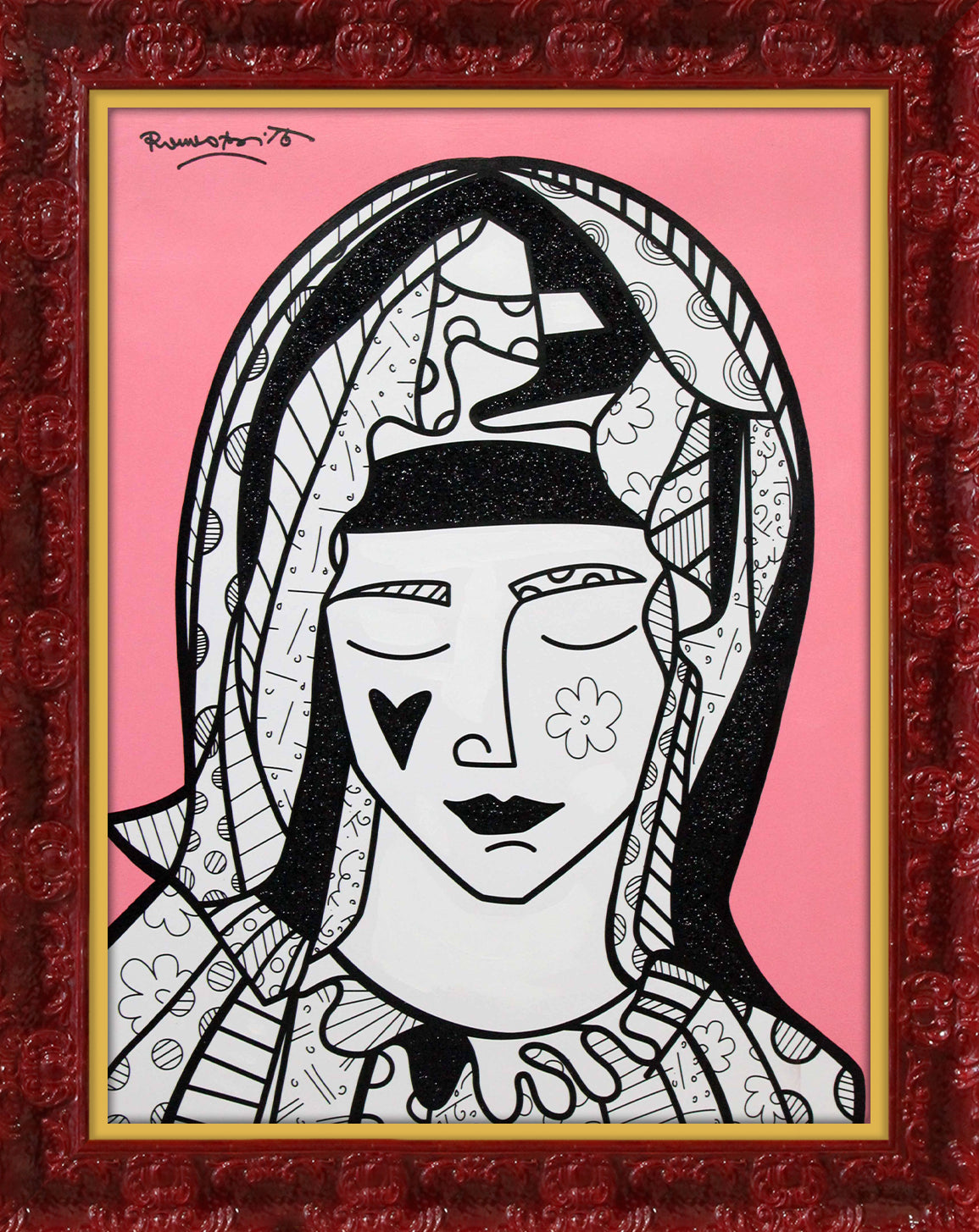 MOTHER IN PINK - Mixed Media Original