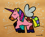 HAPPY UNICORN -  Mixed Media Original