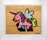 HAPPY UNICORN -  Mixed Media Original