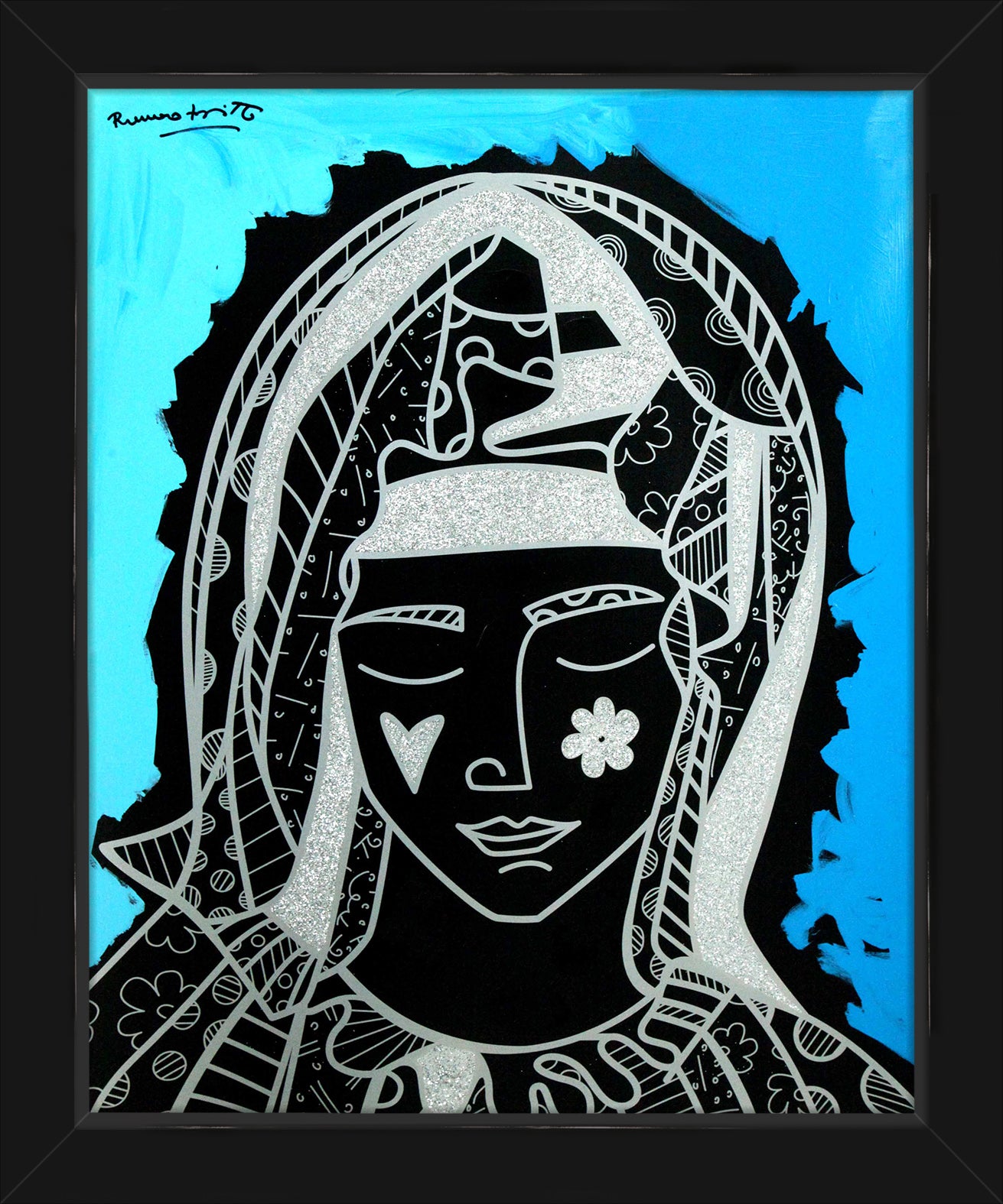 MOTHER BLUE - Mixed Media Original