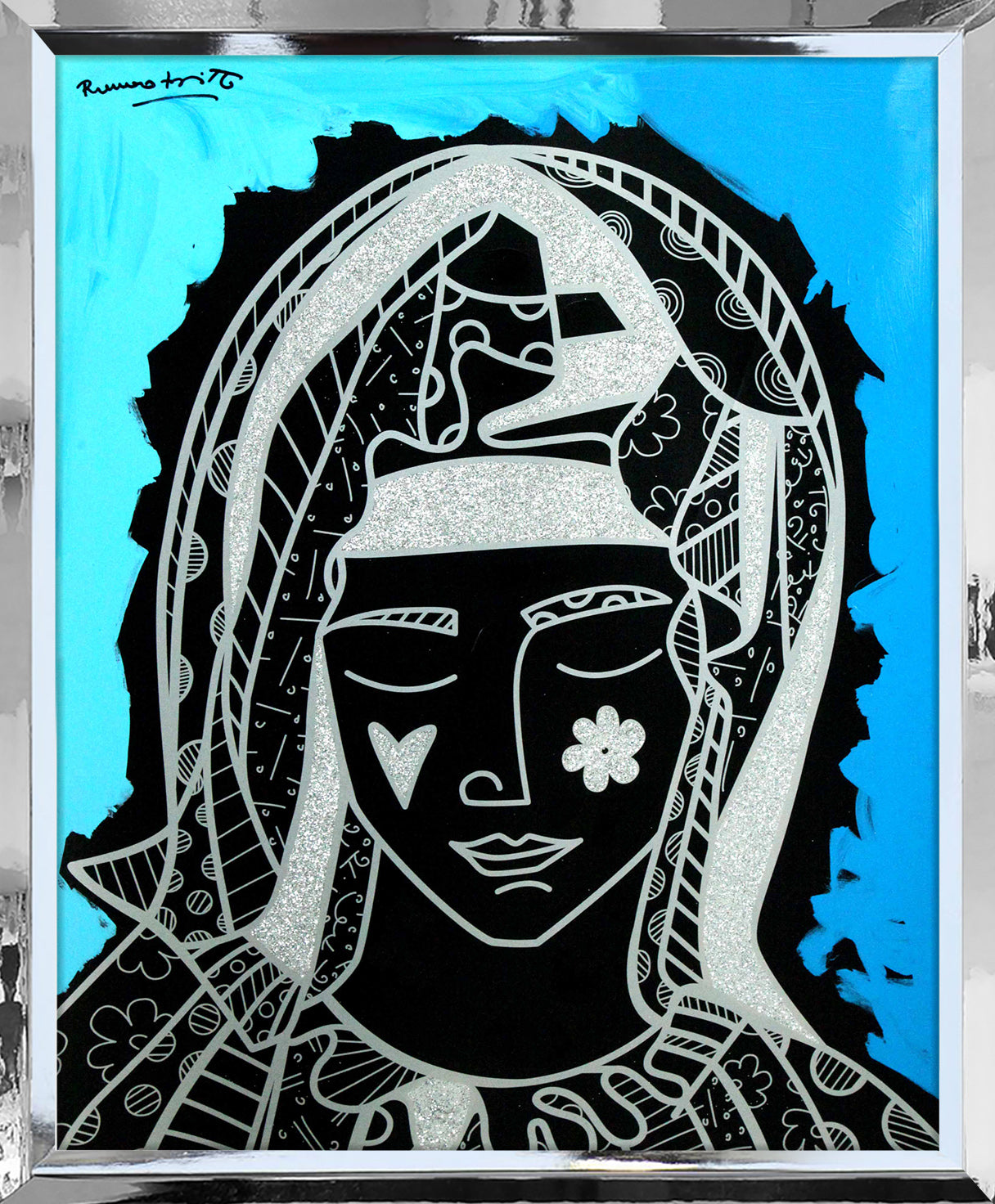 MOTHER BLUE - Mixed Media Original