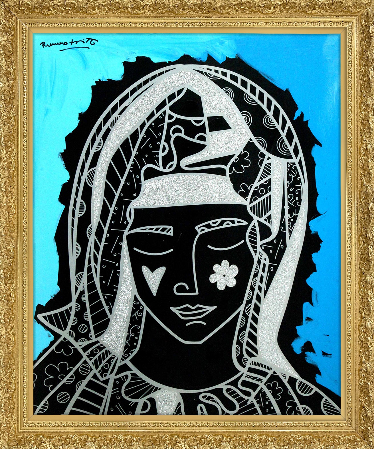 MOTHER BLUE - Mixed Media Original